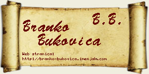 Branko Bukovica vizit kartica